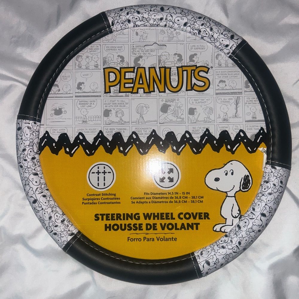 🔥🥜Snoopy Peanuts White Comic Strip Steering Wheel Cover🔥🥜
